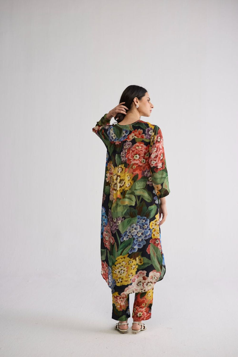 RAIN LONG KURTA SET crepe kurta/kurta set by YAM in multicolor for women Worldwide