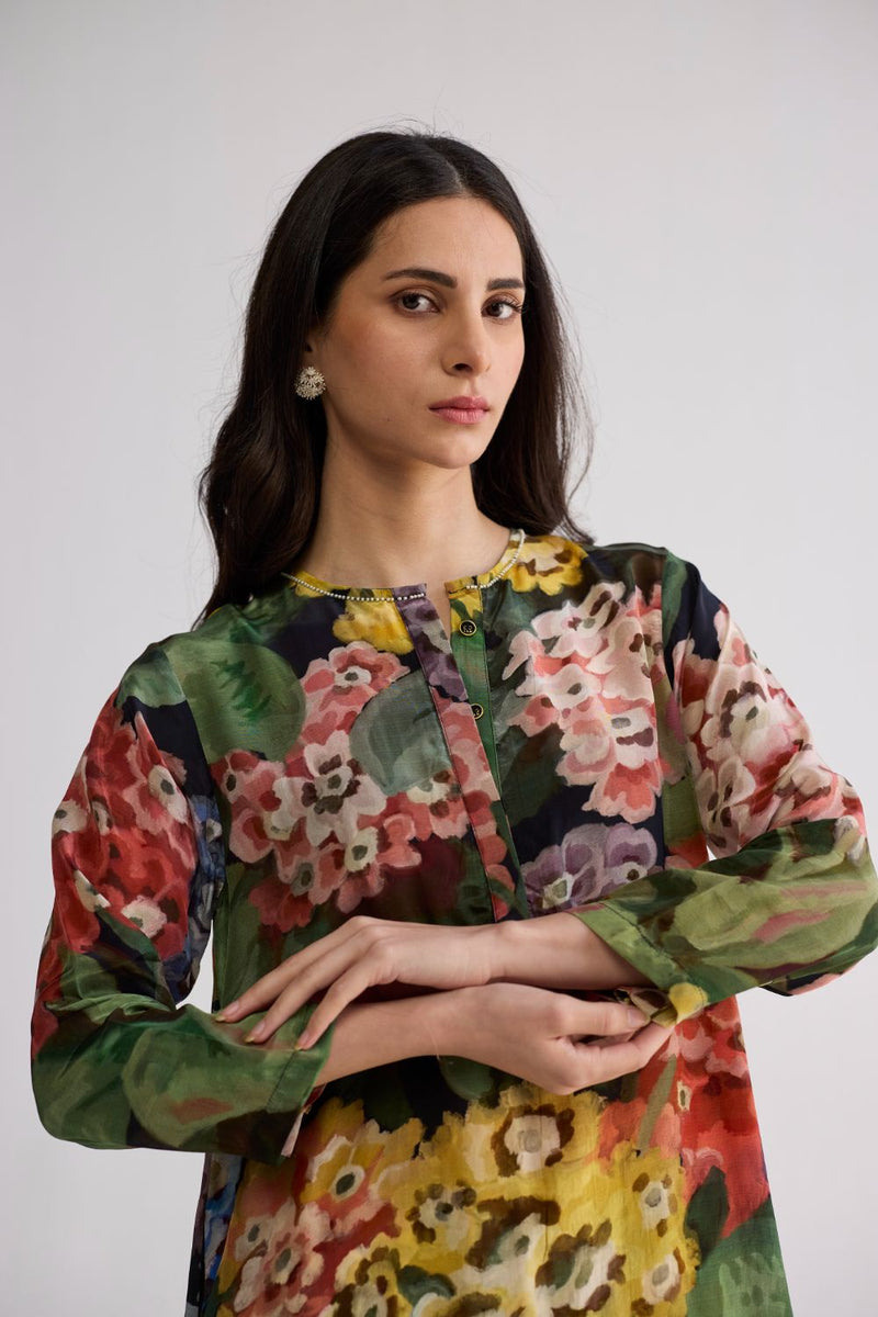 RAIN LONG KURTA SET crepe kurta/kurta set by YAM in multicolor for women Worldwide