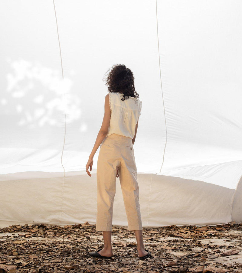 Rambling Cropped Trouser Bottoms by Khara Kapas for women Worldwide