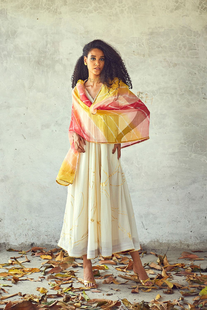Rangeen Odhni Dupattas by Khara Kapas for women Worldwide