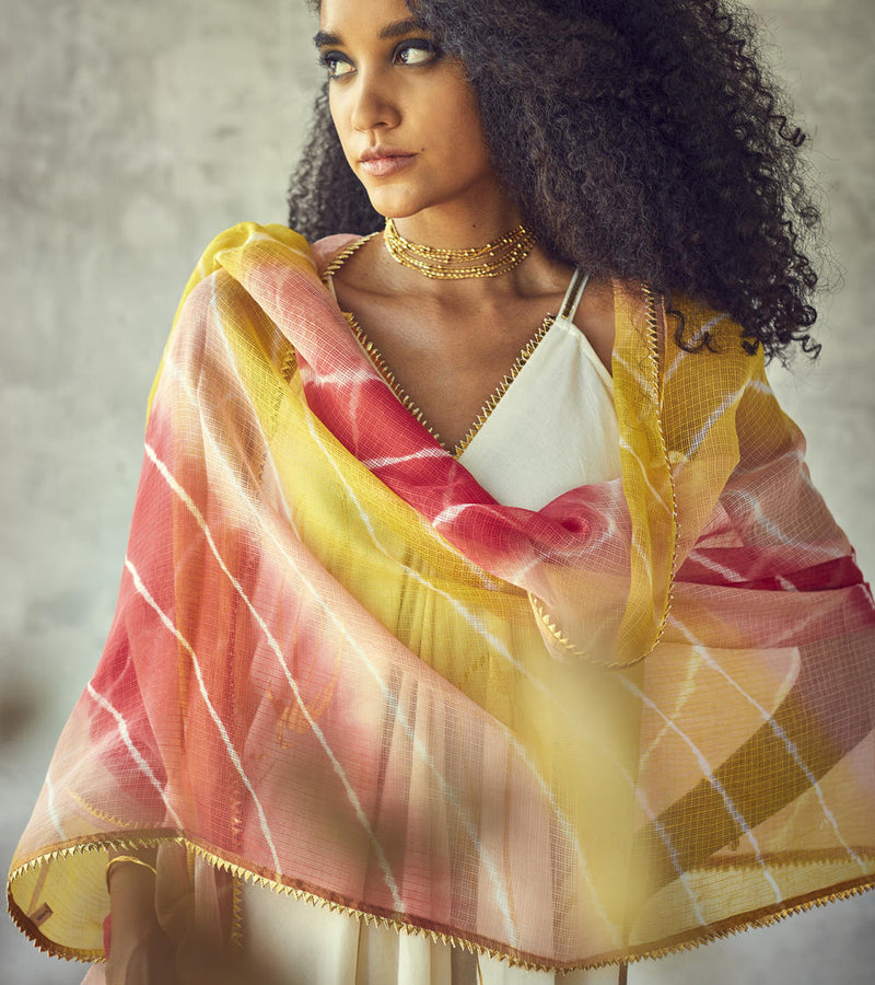 Rangeen Odhni Dupattas by Khara Kapas for women Worldwide