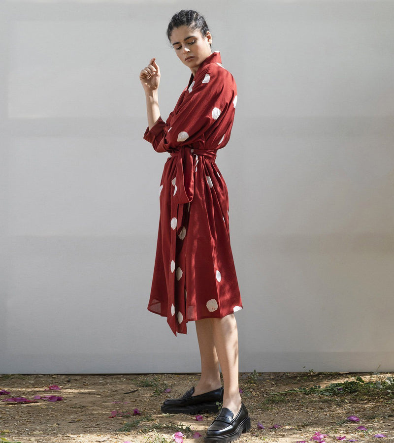 Red Cedar Wrap Dress Dress by Khara Kapas for women Worldwide