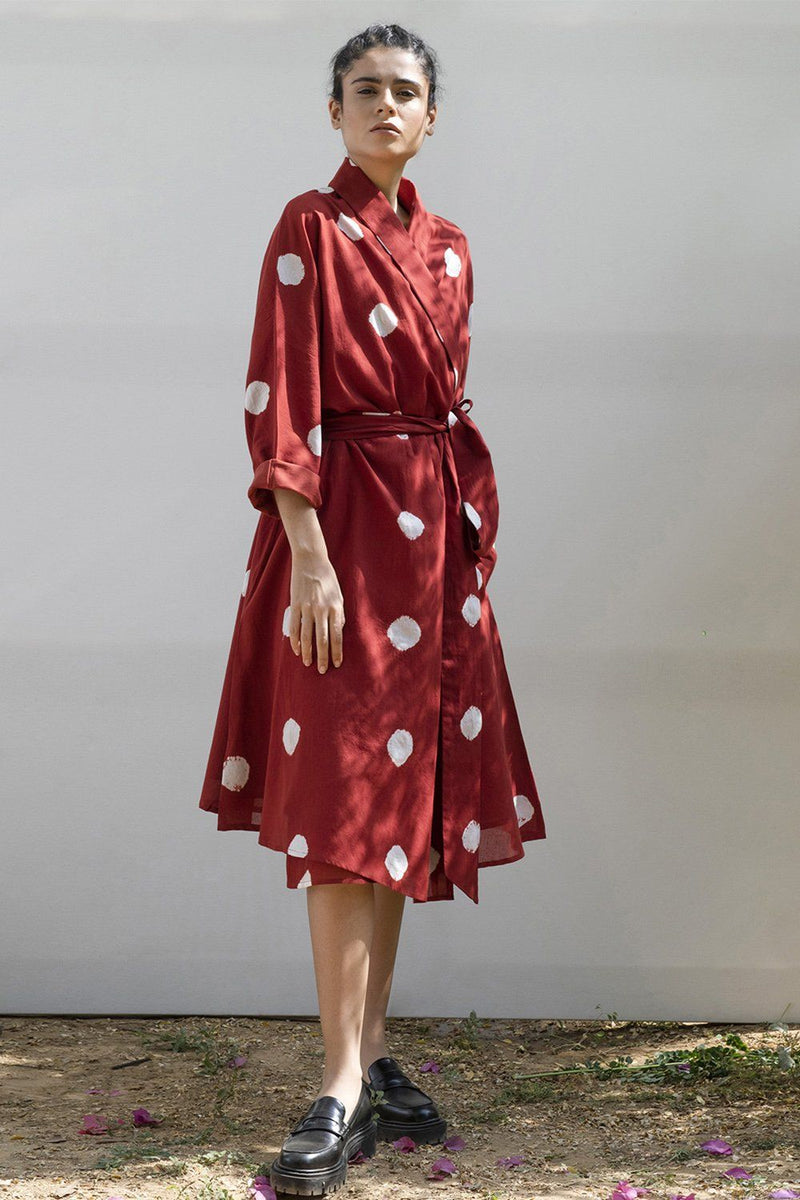 Red Cedar Wrap Dress Dress by Khara Kapas for women Worldwide