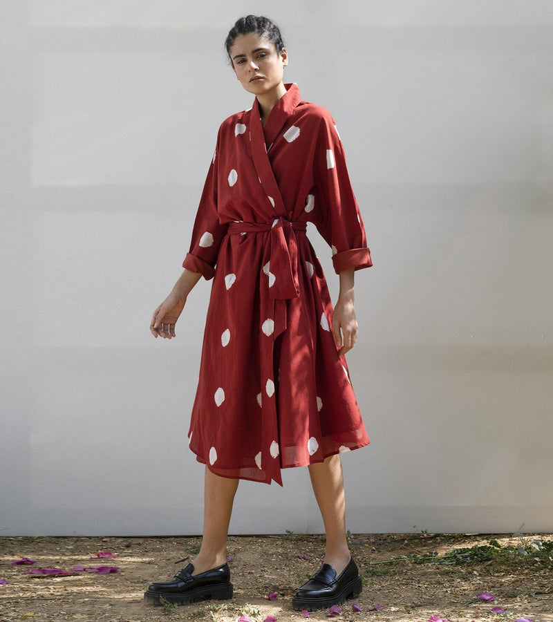 Red Cedar Wrap Dress Dress by Khara Kapas for women Worldwide