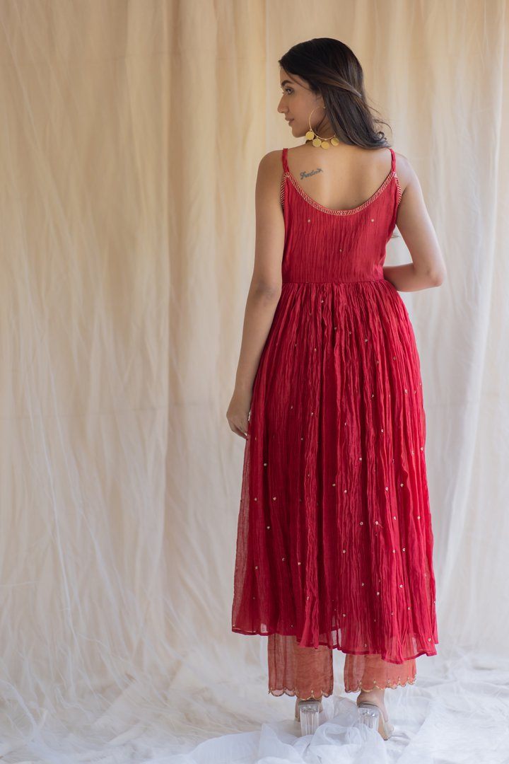 Red Nasim Jama by Nirjara for women Worldwide