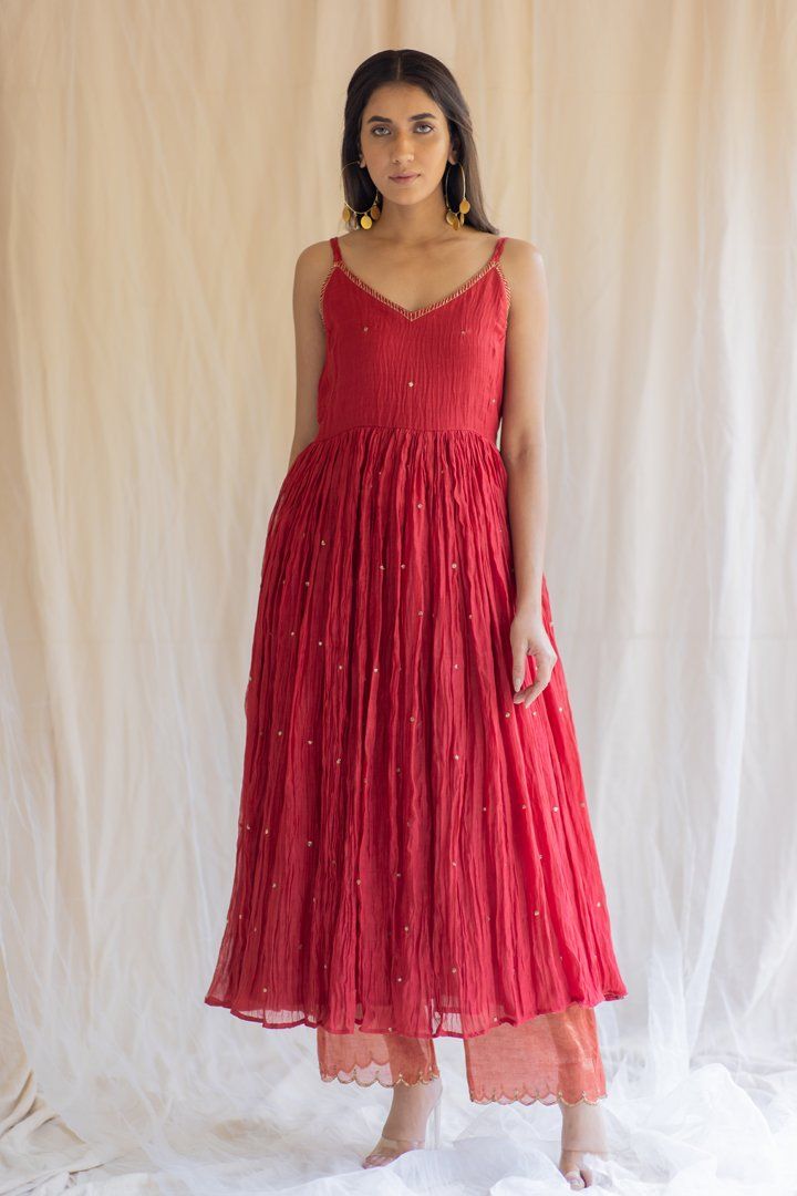 Red Nasim Jama by Nirjara for women Worldwide