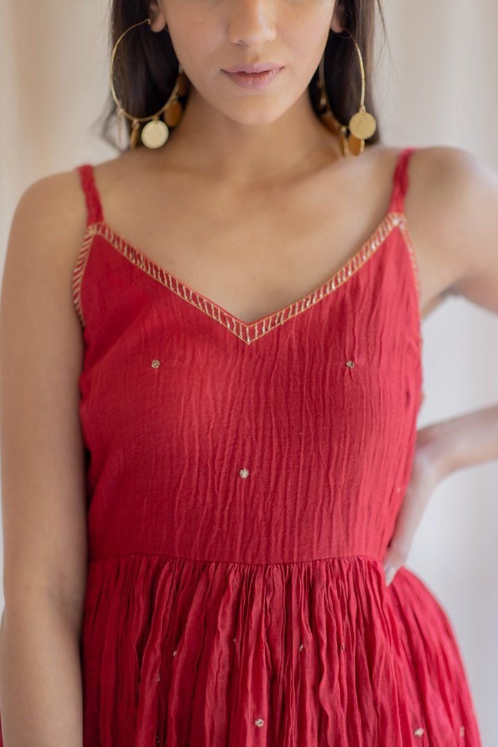 Red Nasim Jama by Nirjara for women Worldwide