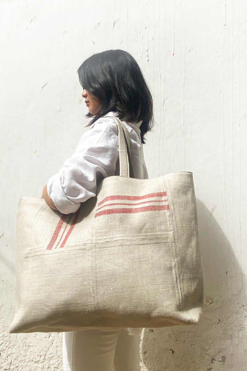 Red Nautical Bag cotton by Khara Kapas for women Worldwide