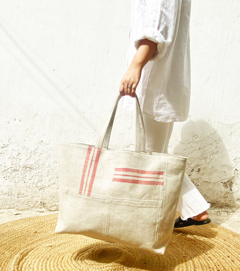 Red Nautical Bag cotton by Khara Kapas for women Worldwide