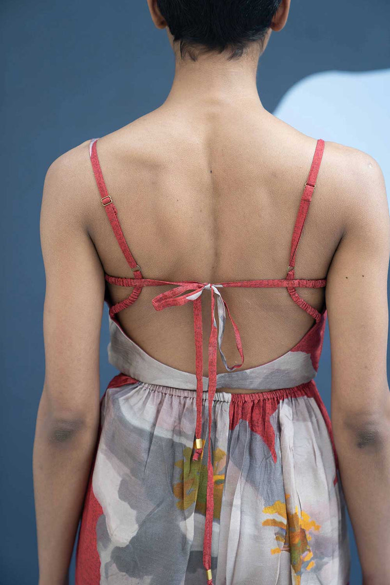 RED POPPIES JUMPSUIT Indo-Western Wear by Yam for women Worldwide