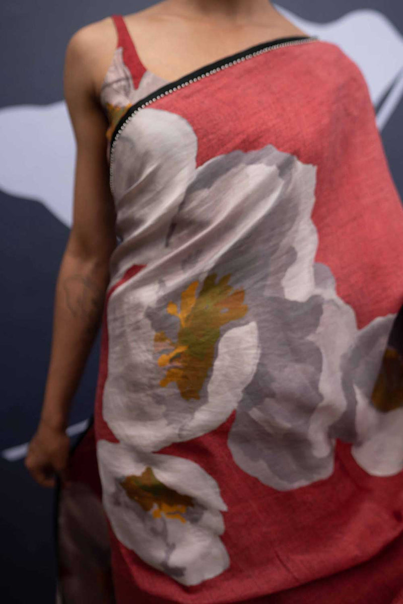 RED POPPIES SAREE Sarees by Yam for women Worldwide