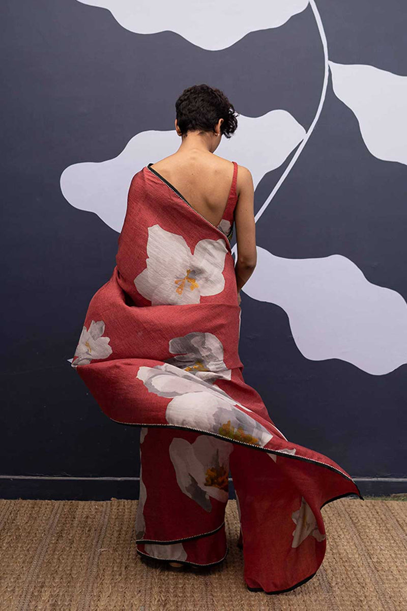 RED POPPIES SAREE Sarees by Yam for women Worldwide