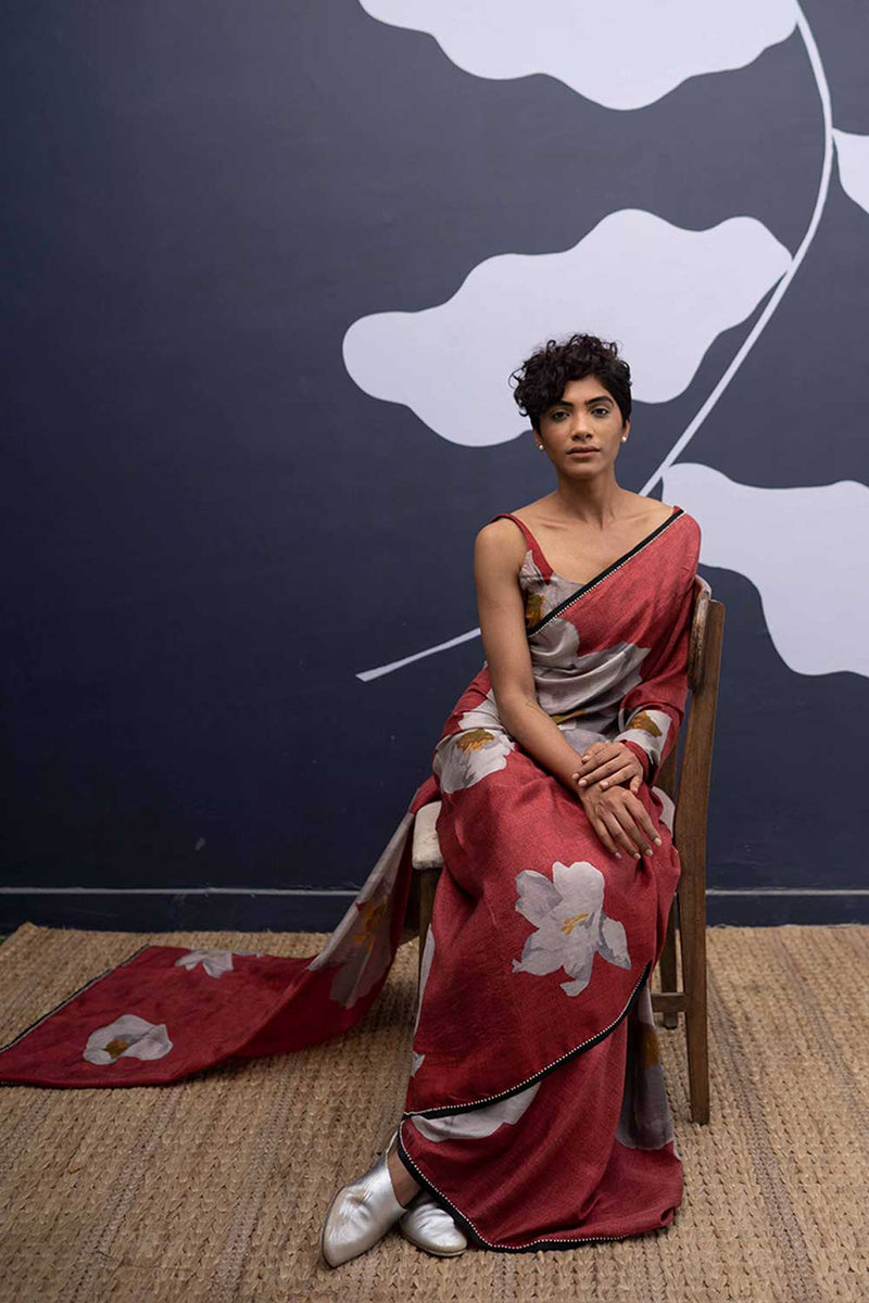 RED POPPIES SAREE Sarees by Yam for women Worldwide