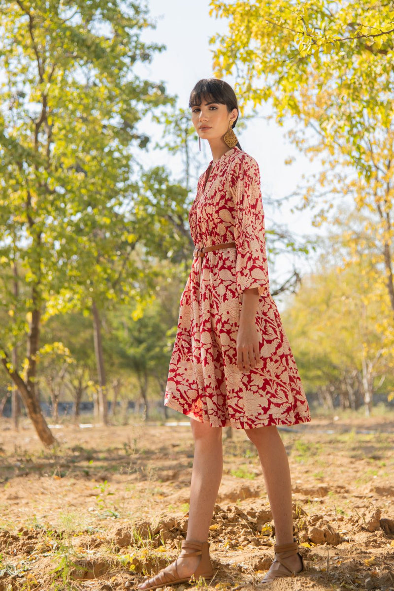 red rose tunic dress by Marche for women Worldwide