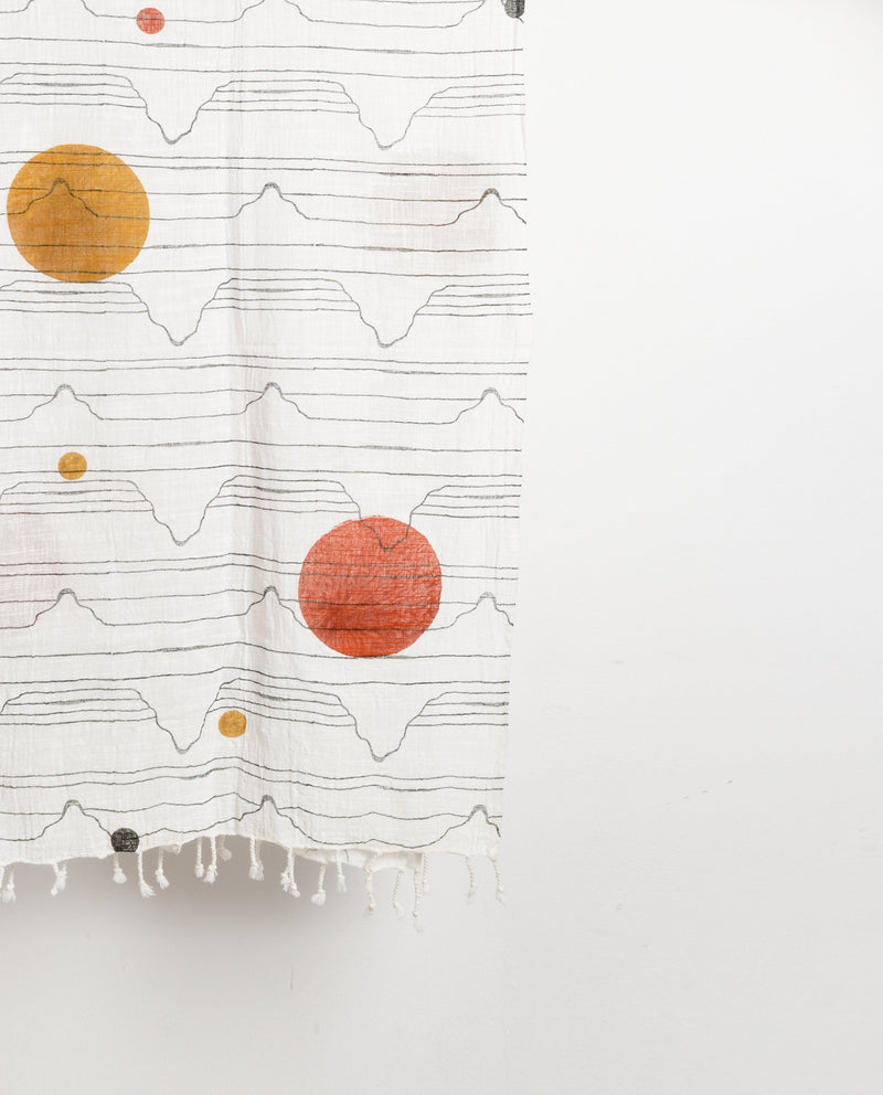 RED SUN MOON SCARF by Rias for women Worldwide