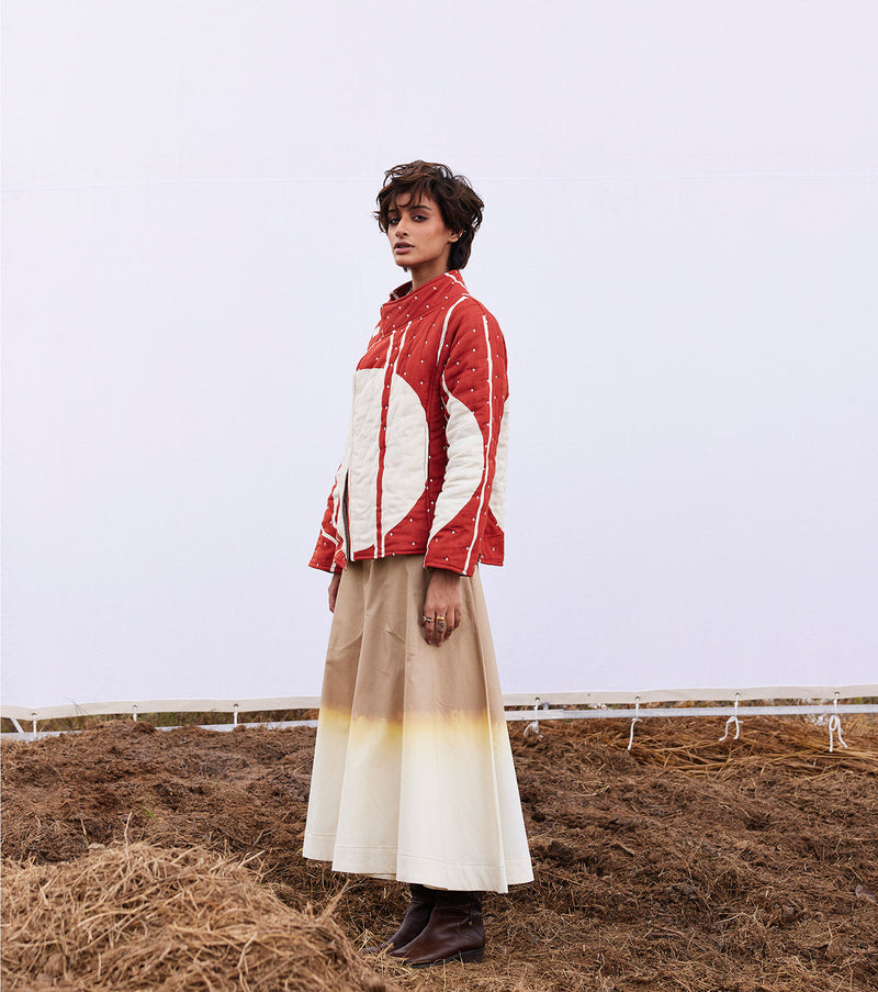 Redwood jacket cotton by Khara Kapas in red for women Worldwide