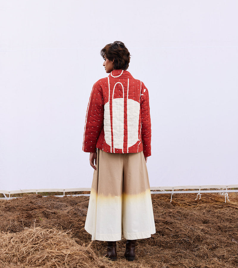 Redwood jacket cotton by Khara Kapas in red for women Worldwide