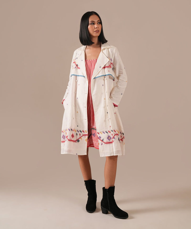 ROSE FLARE SET 100% cotton by Indigo Dreams in red color for women Worldwide