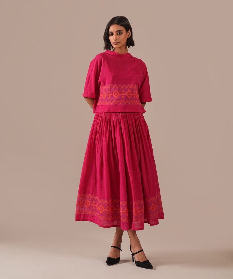 ROSE GLOW SET 100% cotton by Indigo Dreams in red color for women Worldwide