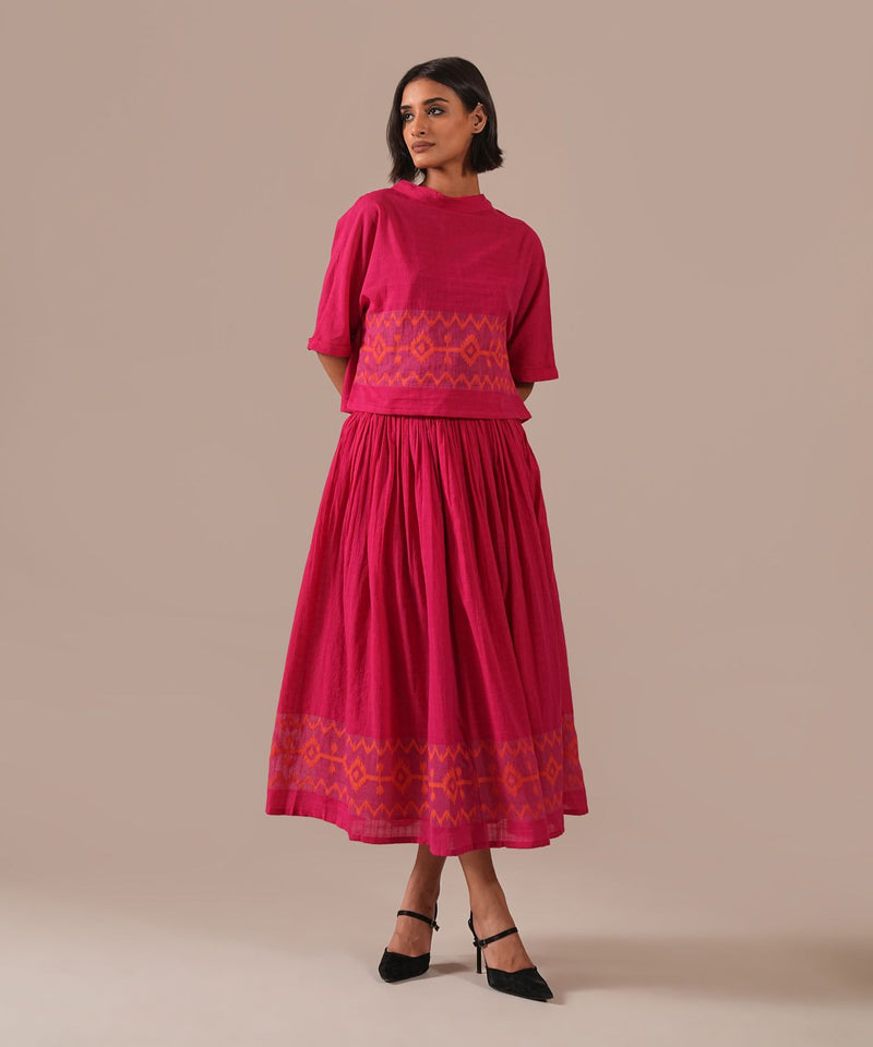 ROSE GLOW SET 100% cotton by Indigo Dreams in red color for women Worldwide