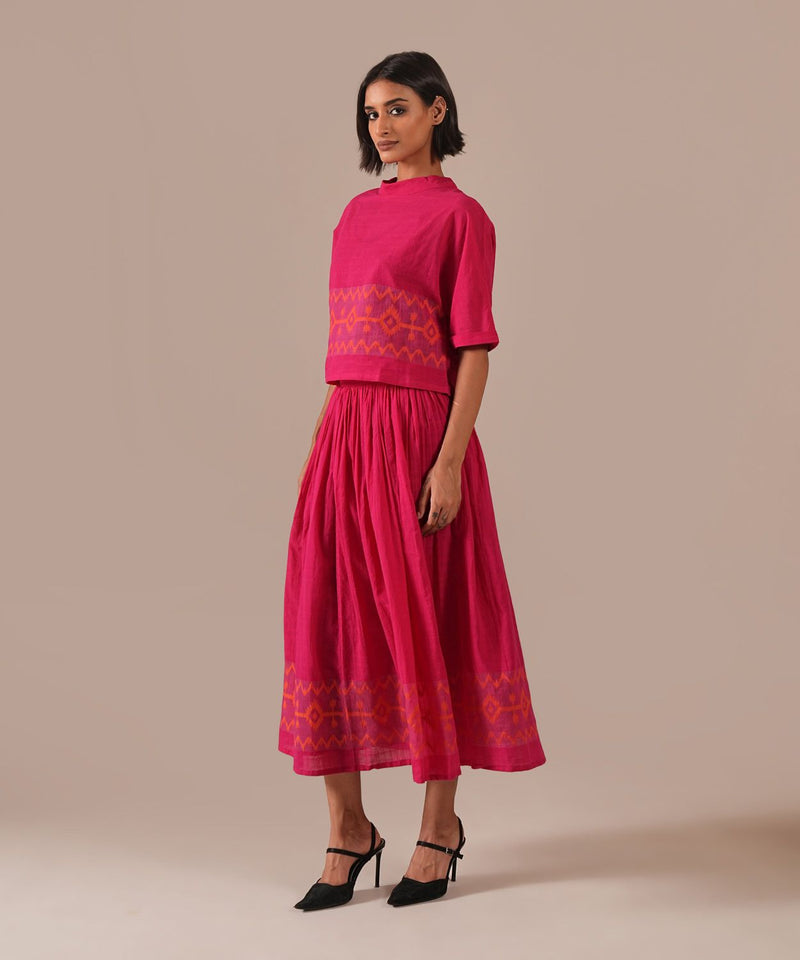ROSE GLOW SET 100% cotton by Indigo Dreams in red color for women Worldwide