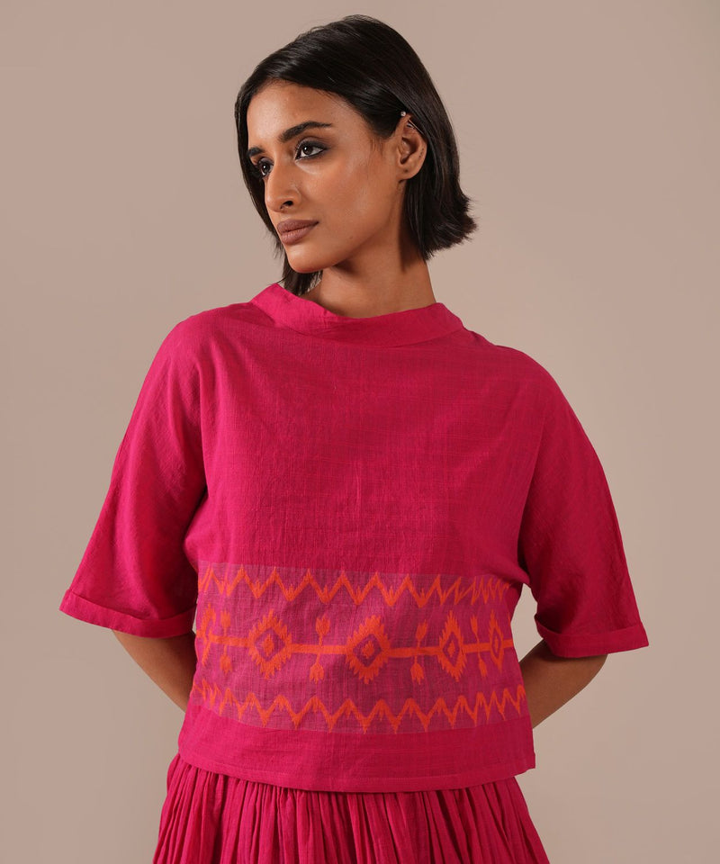 ROSE GLOW SET 100% cotton by Indigo Dreams in red color for women Worldwide