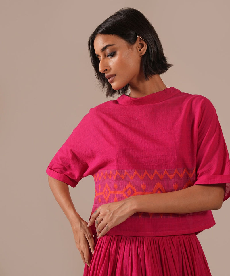 ROSE GLOW SET 100% cotton by Indigo Dreams in red color for women Worldwide