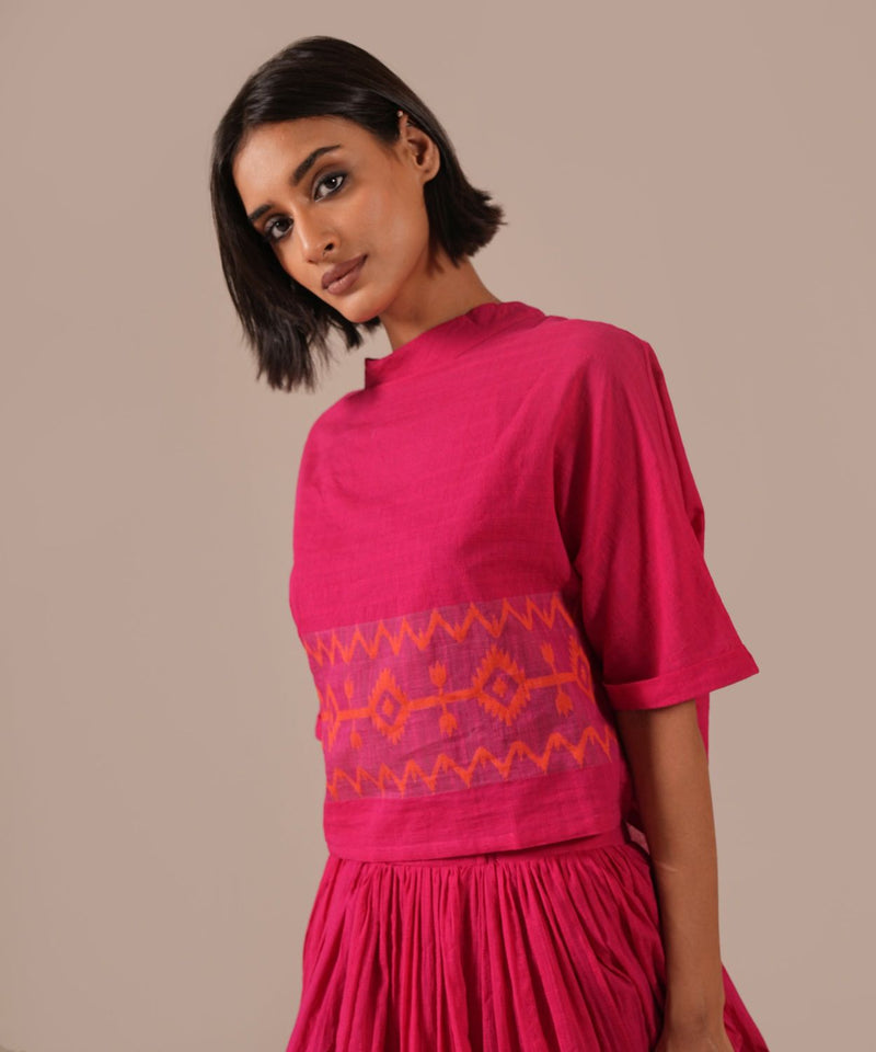 ROSE GLOW SET 100% cotton by Indigo Dreams in red color for women Worldwide