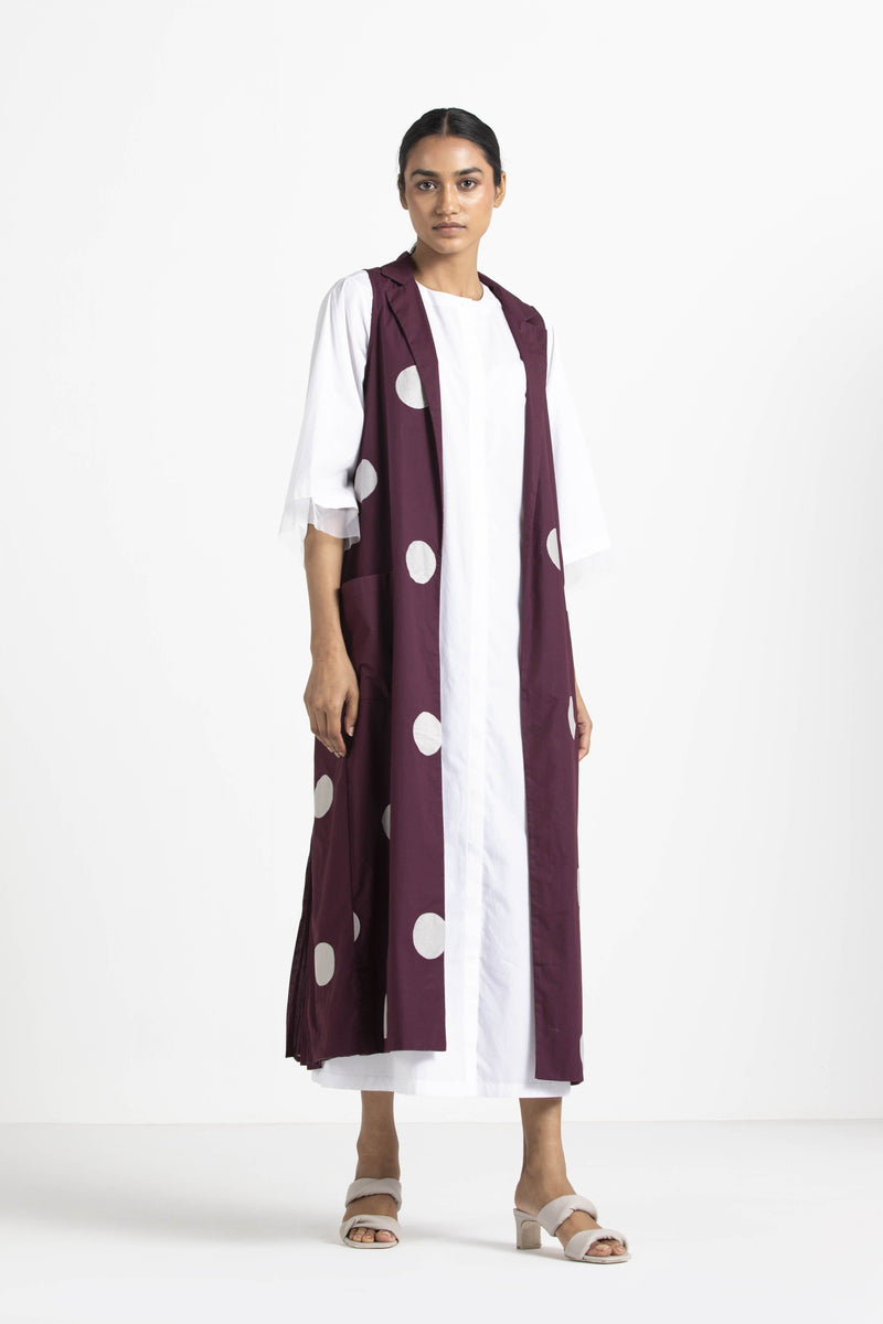 Round Neck Dress - White by THREE for women Worldwide