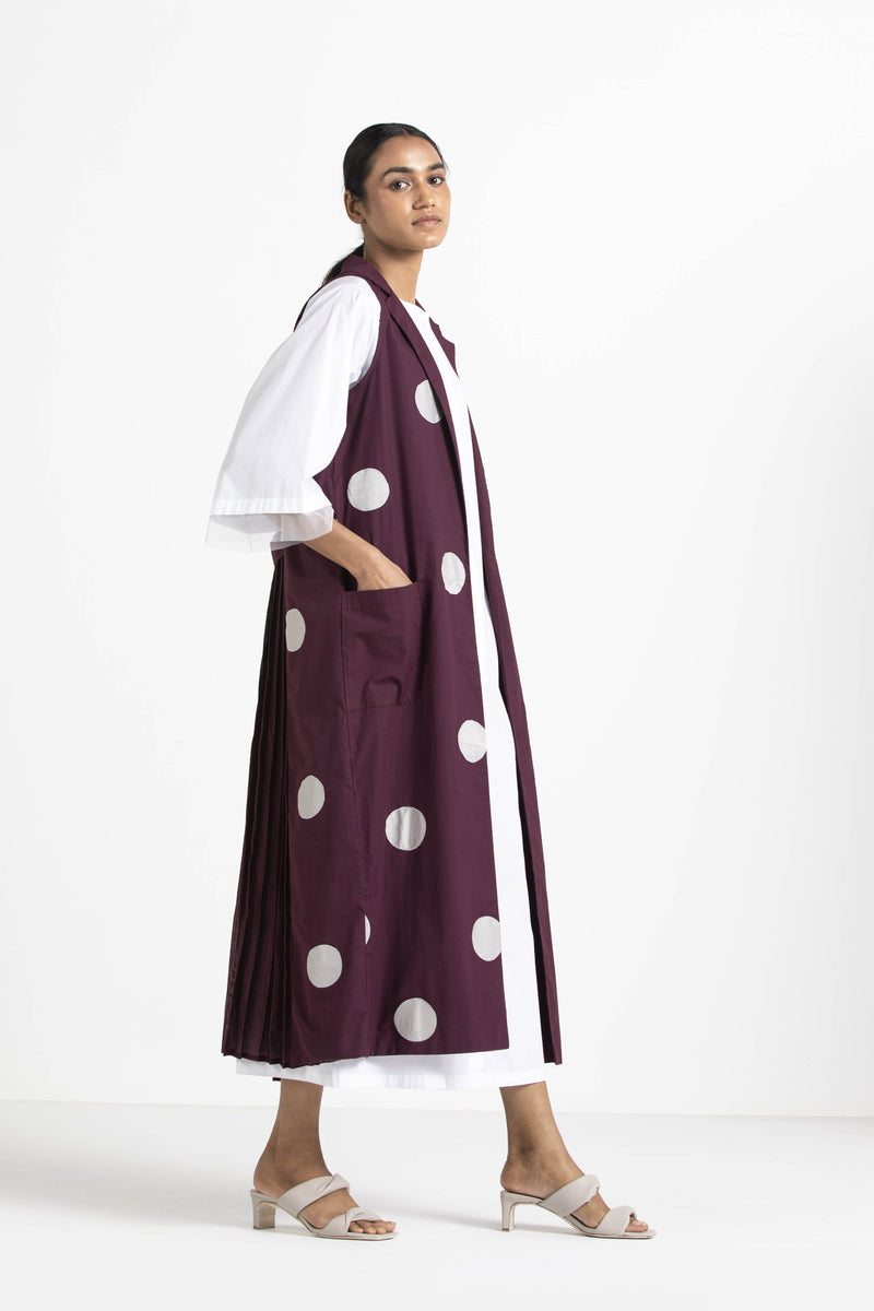 Round Neck Dress - White by THREE for women Worldwide