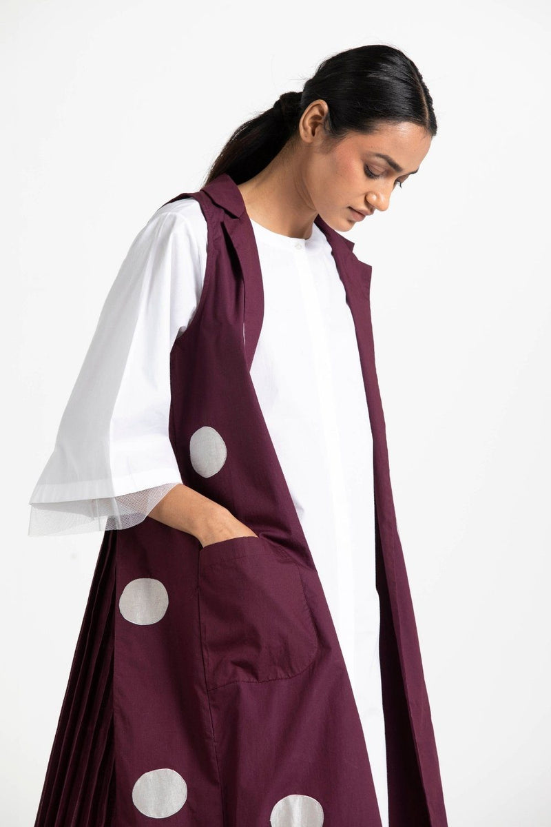 Round Neck Dress - White by THREE for women Worldwide