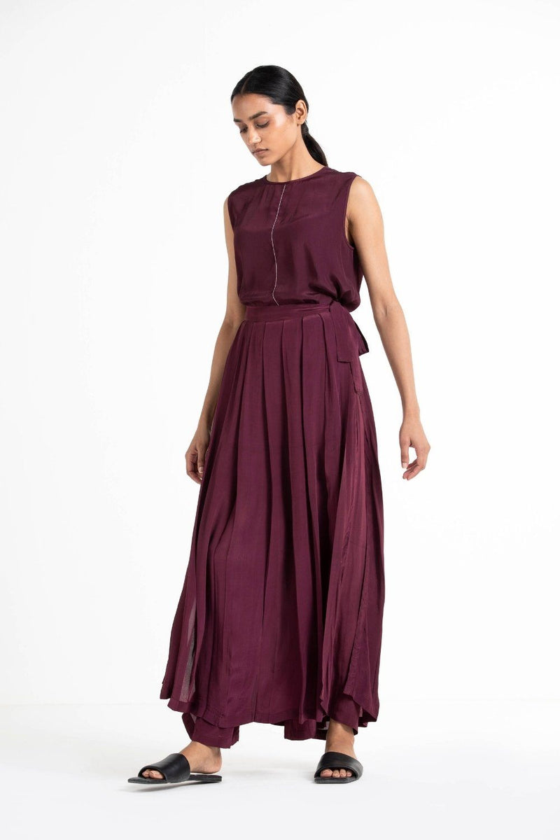 Round Neck Top Co-ord (Set of 2) by THREE for women Worldwide