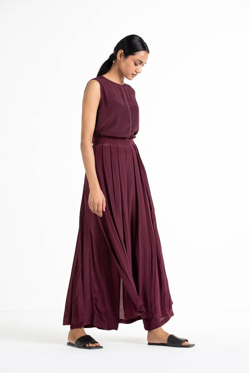 Round Neck Top Co-ord (Set of 2) by THREE for women Worldwide