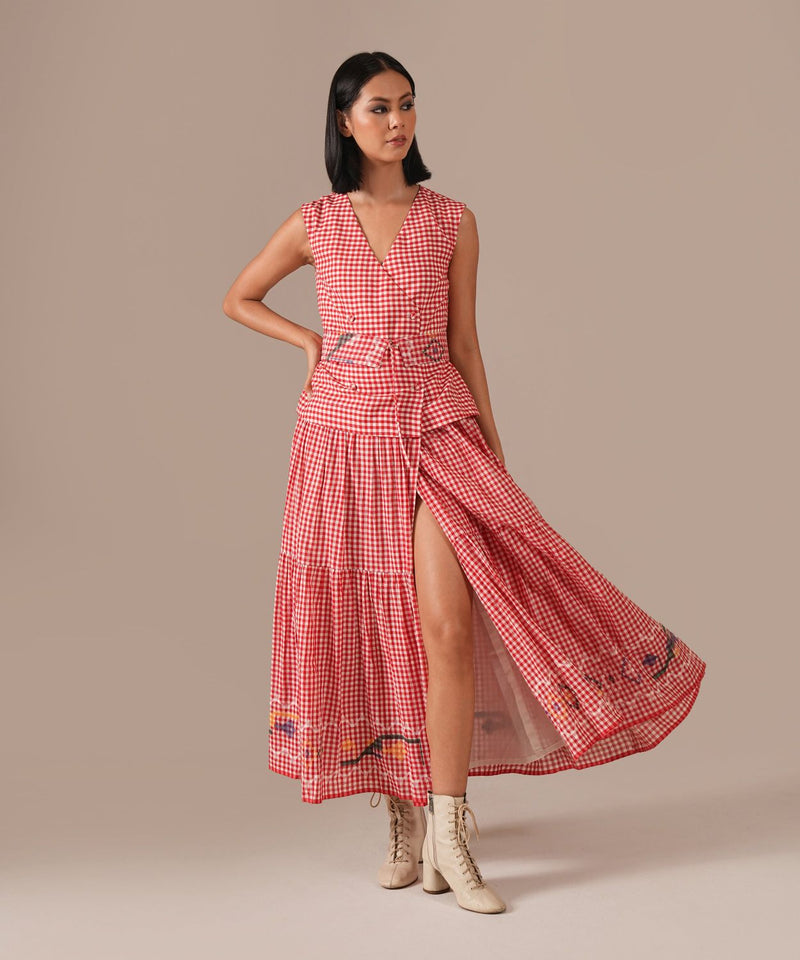 RUBY LUME DRESS silk by Indigo Dreams in red color for women Worldwide
