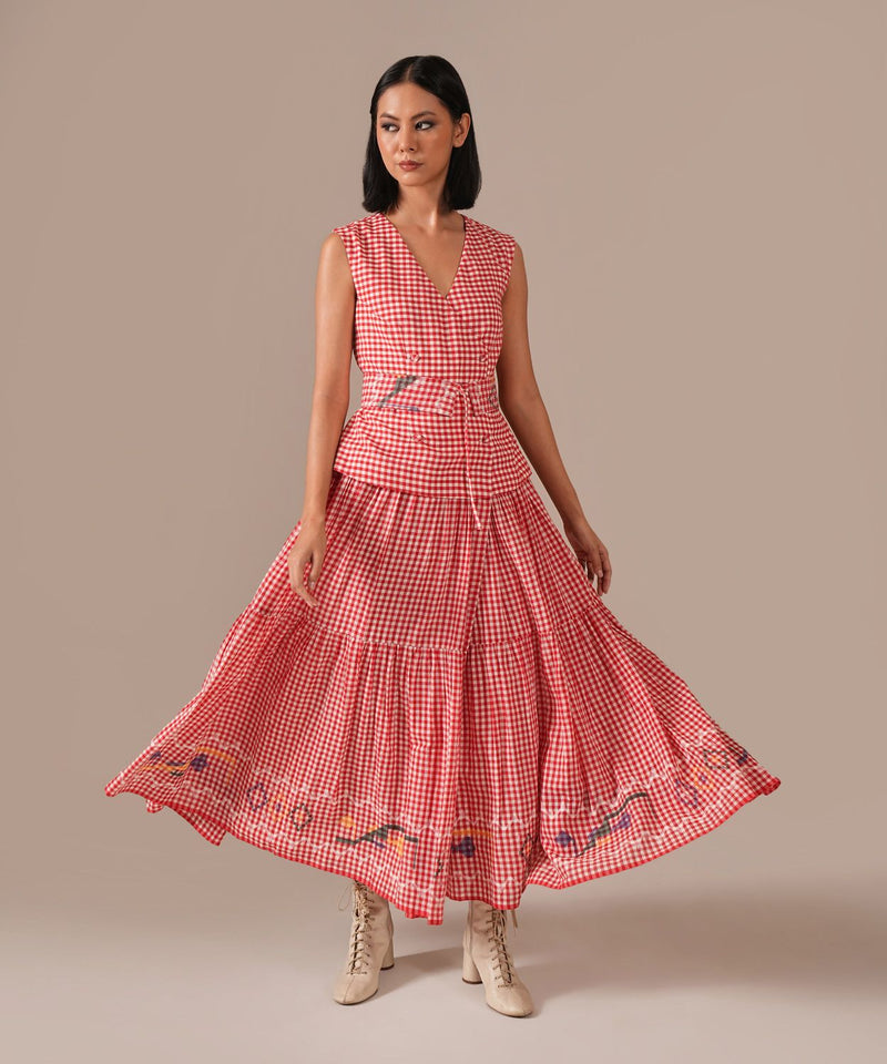 RUBY LUME DRESS silk by Indigo Dreams in red color for women Worldwide