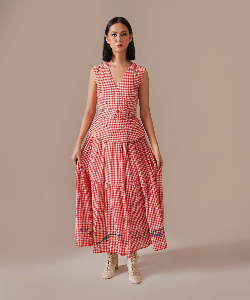 RUBY LUME DRESS silk by Indigo Dreams in red color for women Worldwide