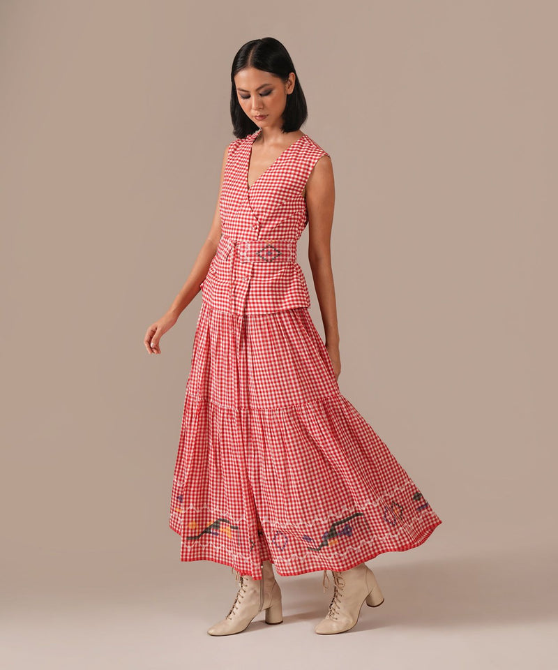 RUBY LUME DRESS silk by Indigo Dreams in red color for women Worldwide