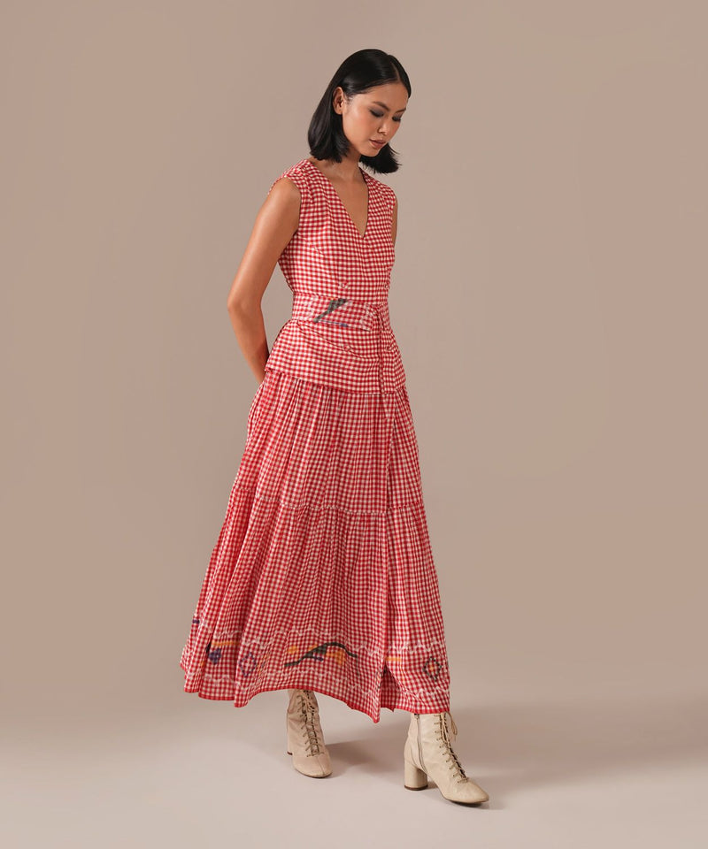 RUBY LUME DRESS silk by Indigo Dreams in red color for women Worldwide