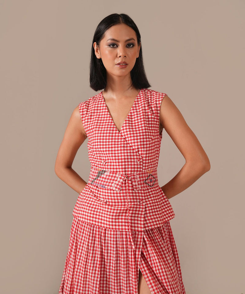 RUBY LUME DRESS silk by Indigo Dreams in red color for women Worldwide