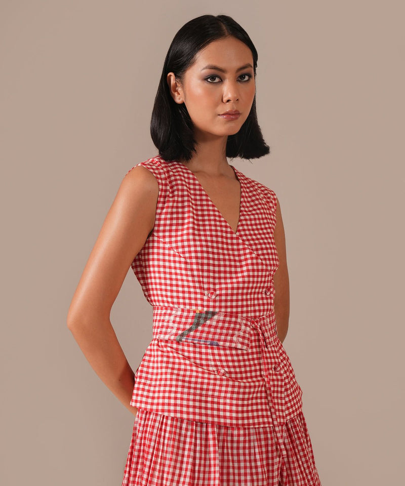 RUBY LUME DRESS silk by Indigo Dreams in red color for women Worldwide