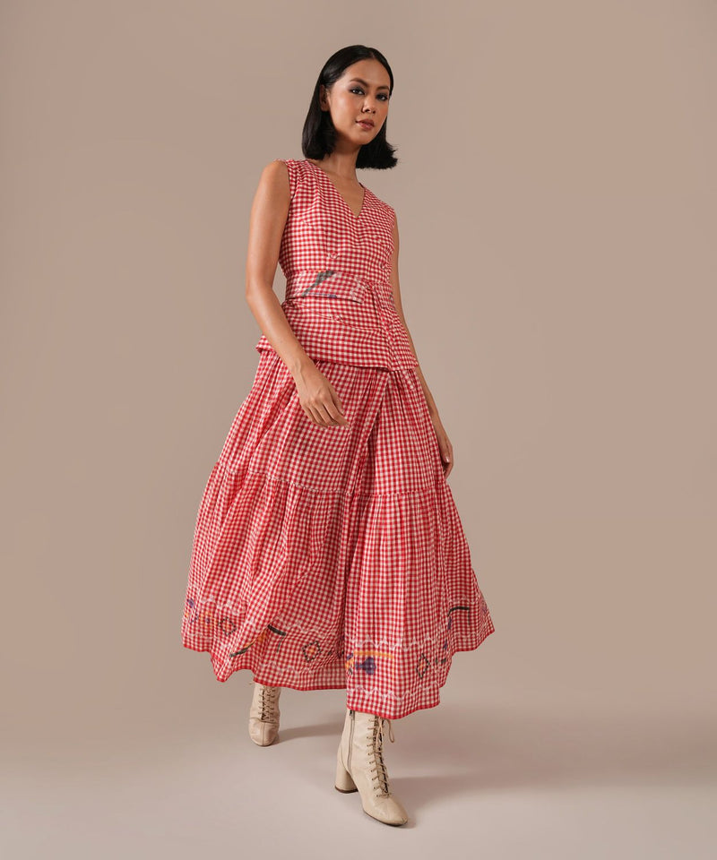 RUBY LUME DRESS silk by Indigo Dreams in red color for women Worldwide