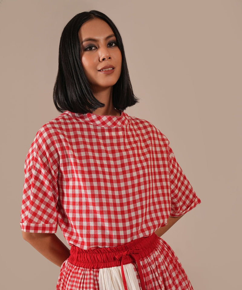 RUBY TIDE SET 100% cotton by Indigo Dreams in red color for women Worldwide