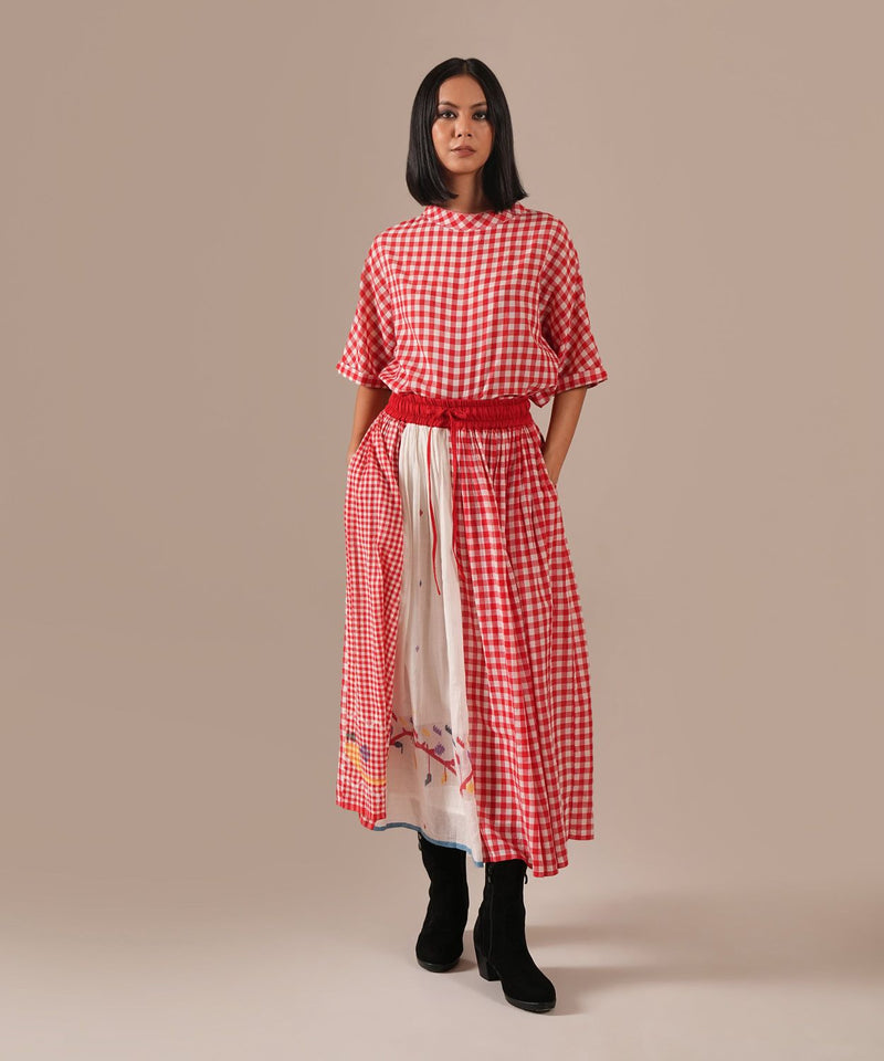RUBY TIDE SET 100% cotton by Indigo Dreams in red color for women Worldwide