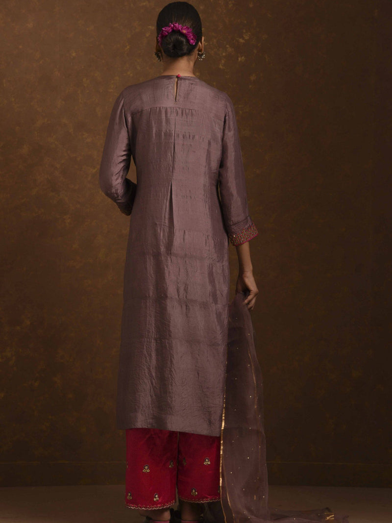 Ruhani Mocha-Pink Kurta Set by Priti Prashant for women Worldwide