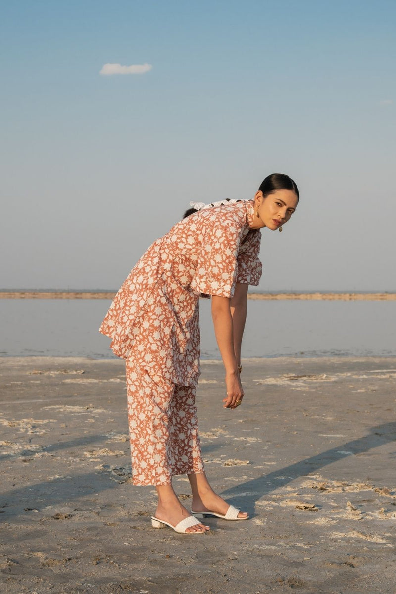 Rust Basile Co-ord Set by Marche for women Worldwide