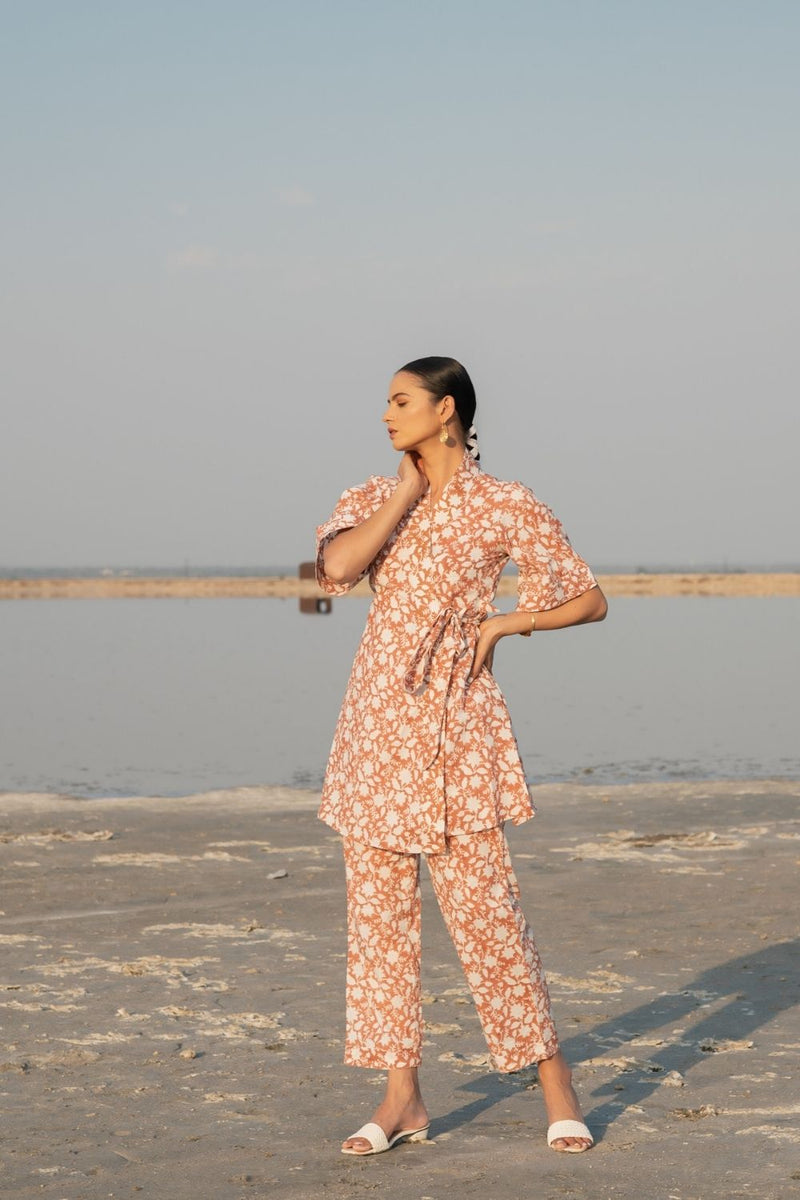 Rust Basile Co-ord Set by Marche for women Worldwide