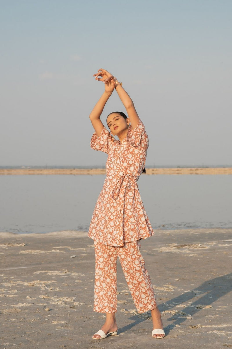 Rust Basile Co-ord Set by Marche for women Worldwide