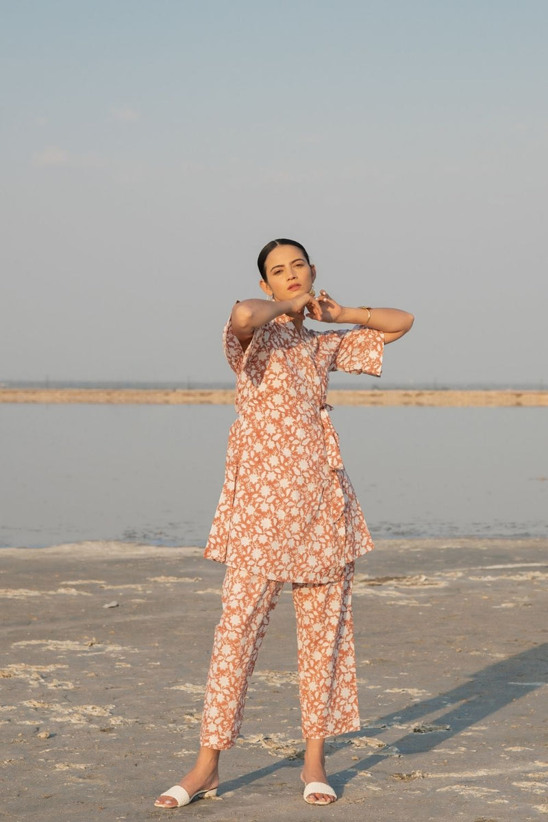 Rust Basile Co-ord Set by Marche for women Worldwide