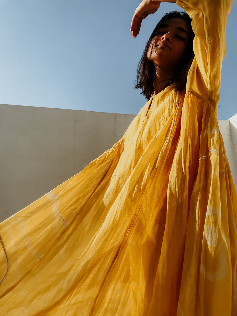 Ruzgar Dress Yellow Dress by Nirjara for women Worldwide