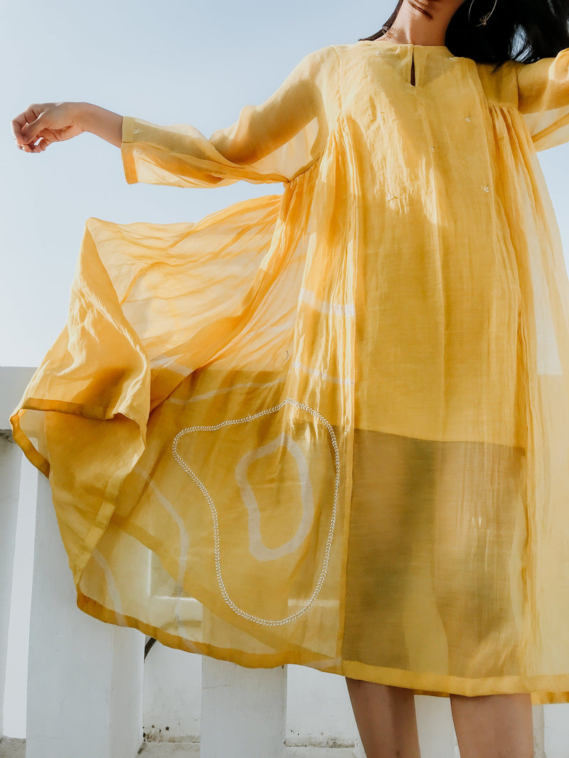 Ruzgar Dress Yellow Dress by Nirjara for women Worldwide